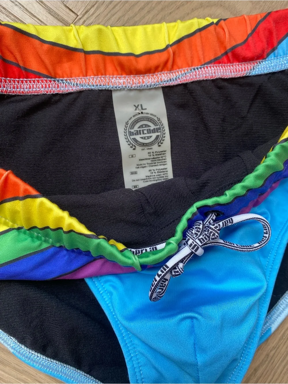 Proud Rainbow Men's Swim Trunks in Light Blue